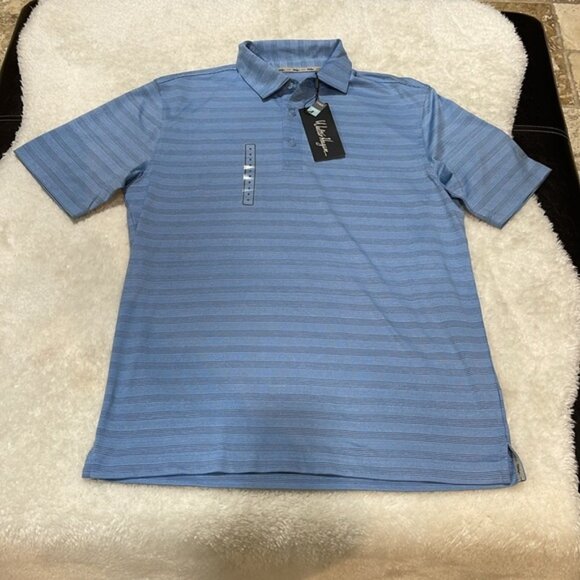 Walter Hagen Men's P11 Fine Line Texture Stripe Golf Polo - Picture 7 of 12